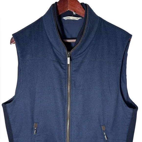 Maurizio Baldassari 100% Cashmere Vest w/ Knit Sides Size 56 (XXL/2xL US) blue - Picture 2 of 16